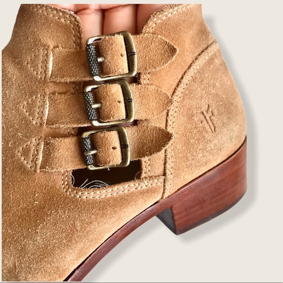 Frye Ray Vintage/Antique Belted Suede Ankle Bootie - Picture 12 of 16